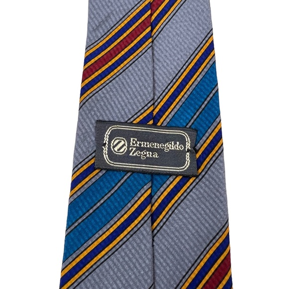 VTG Ermenegildo Zegna 100% silk Made in Italy men’s tie - Picture 2 of 5